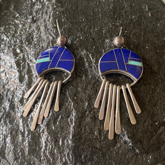 Zora Joe & Calvin Begay Navajo Vintage Native American Earrings - Picture 2 of 13